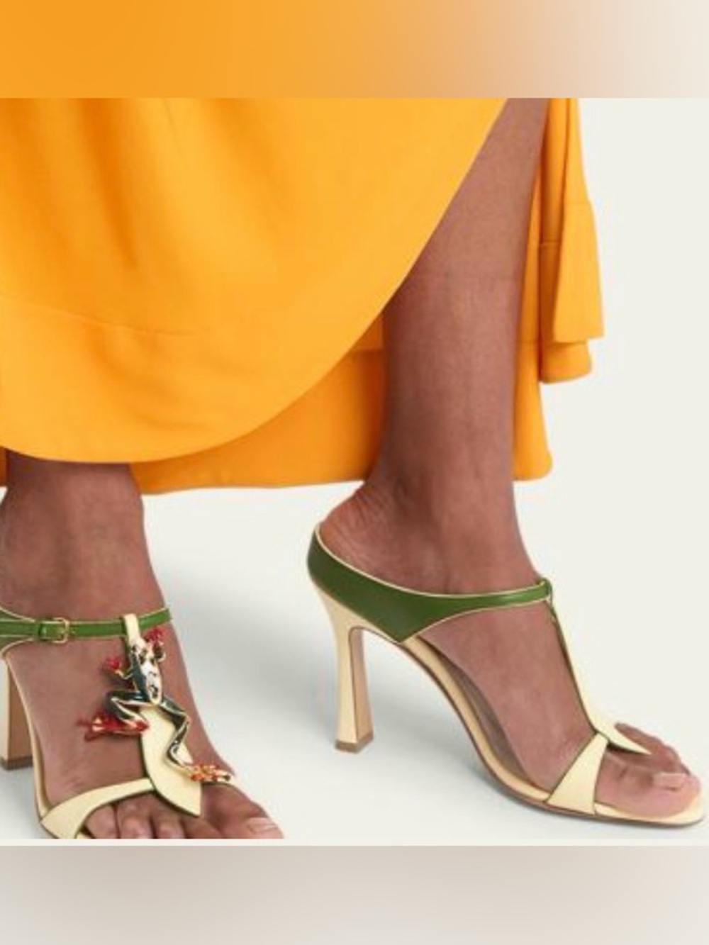 BOTTEGA VENETA
Rana Frog Embellished Leather Stiletto Mules 38 EU